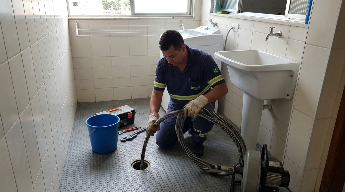 Desentupimento de ralo residencial nas Comportas, Jaboatão dos Guararapes‑PE